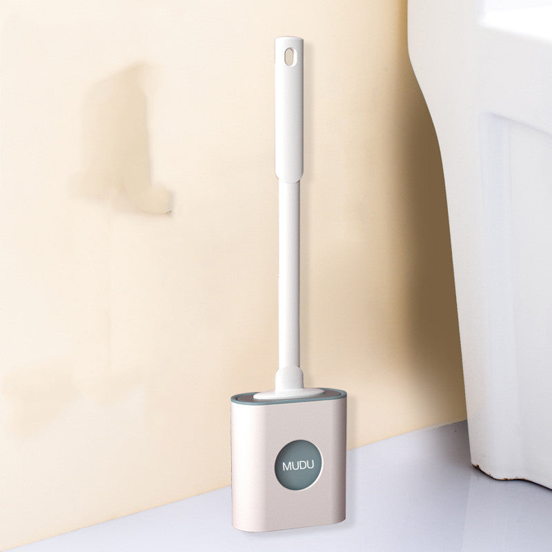 Silicone Toilet Brush Set with Wall Mount & Long Handle
