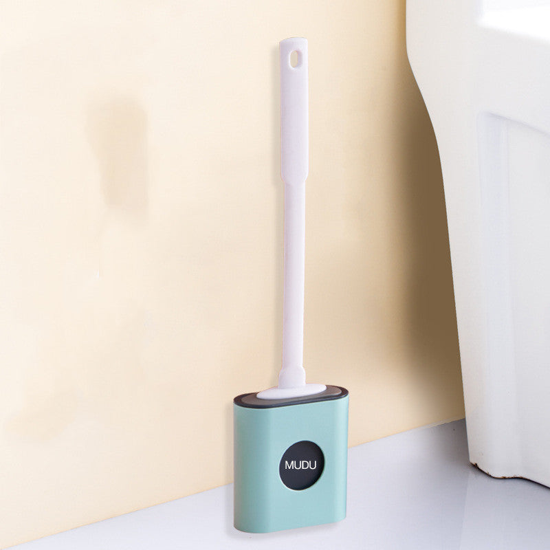 Silicone Toilet Brush Set with Wall Mount & Long Handle