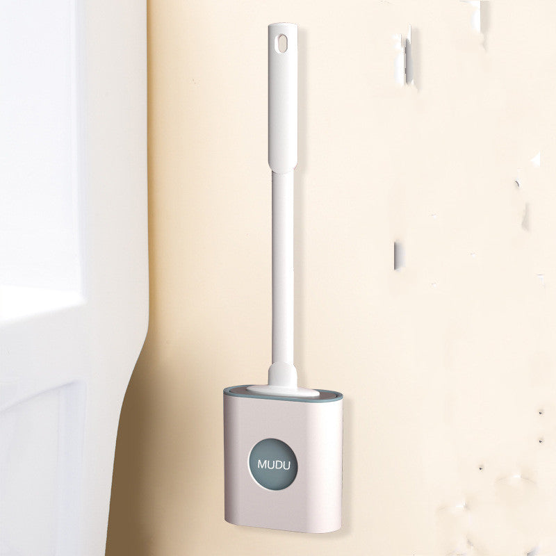 Silicone Toilet Brush Set with Wall Mount & Long Handle