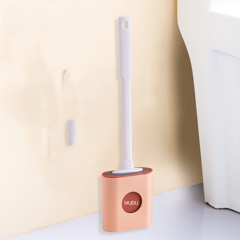 Silicone Toilet Brush Set with Wall Mount & Long Handle