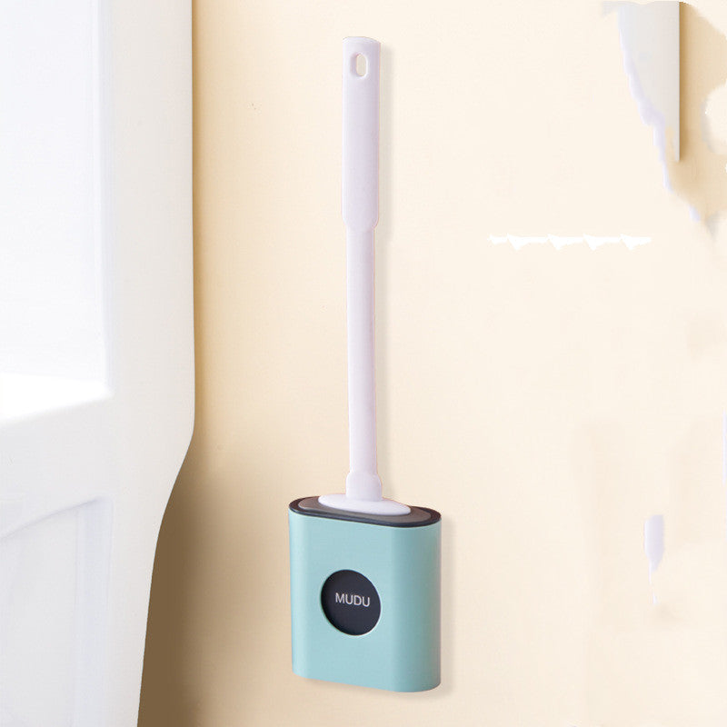Silicone Toilet Brush Set with Wall Mount & Long Handle