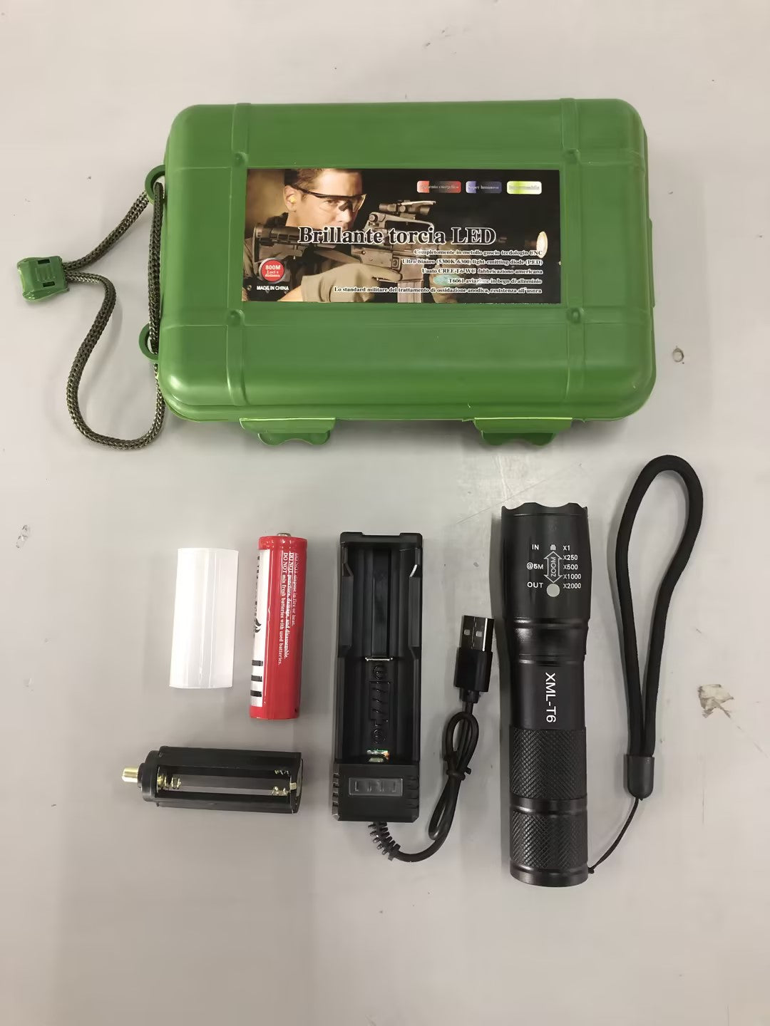 Rechargeable super bright LED flashlight for outdoor use