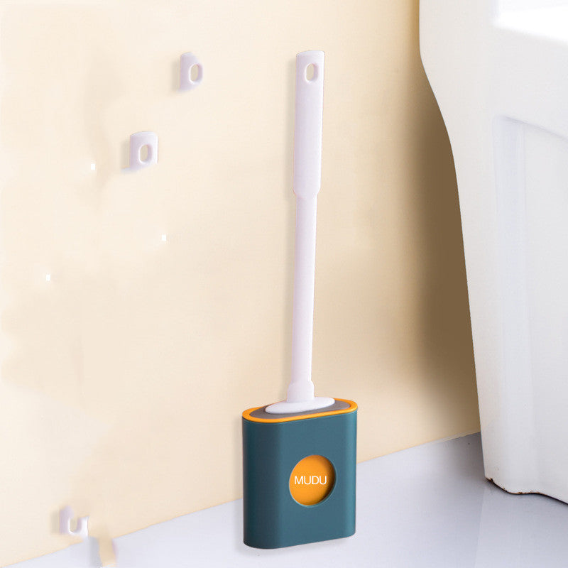 Silicone Toilet Brush Set with Wall Mount & Long Handle