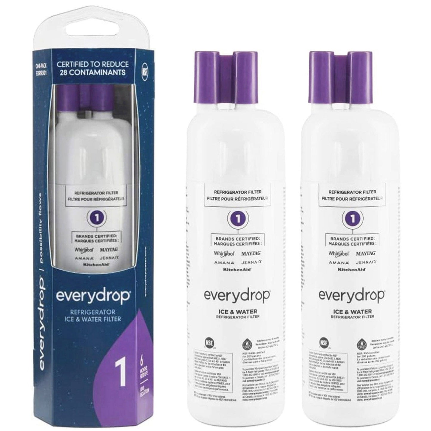 EDR1RXD1 Water Filter - Filter 1 - W10295370A Water Filter - 2 Packs