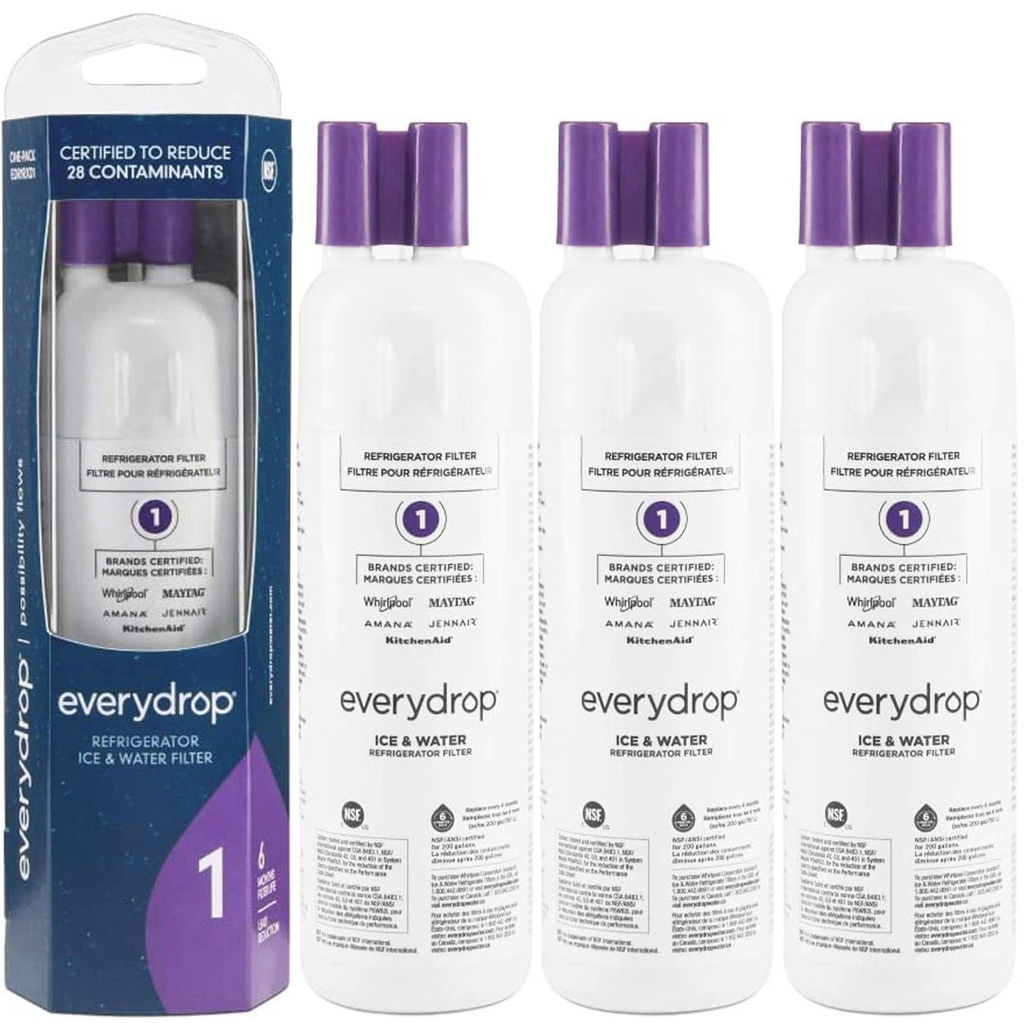 EDR1RXD1 Water Filter - Filter 1 - W10295370A Water Filter - 3 Packs
