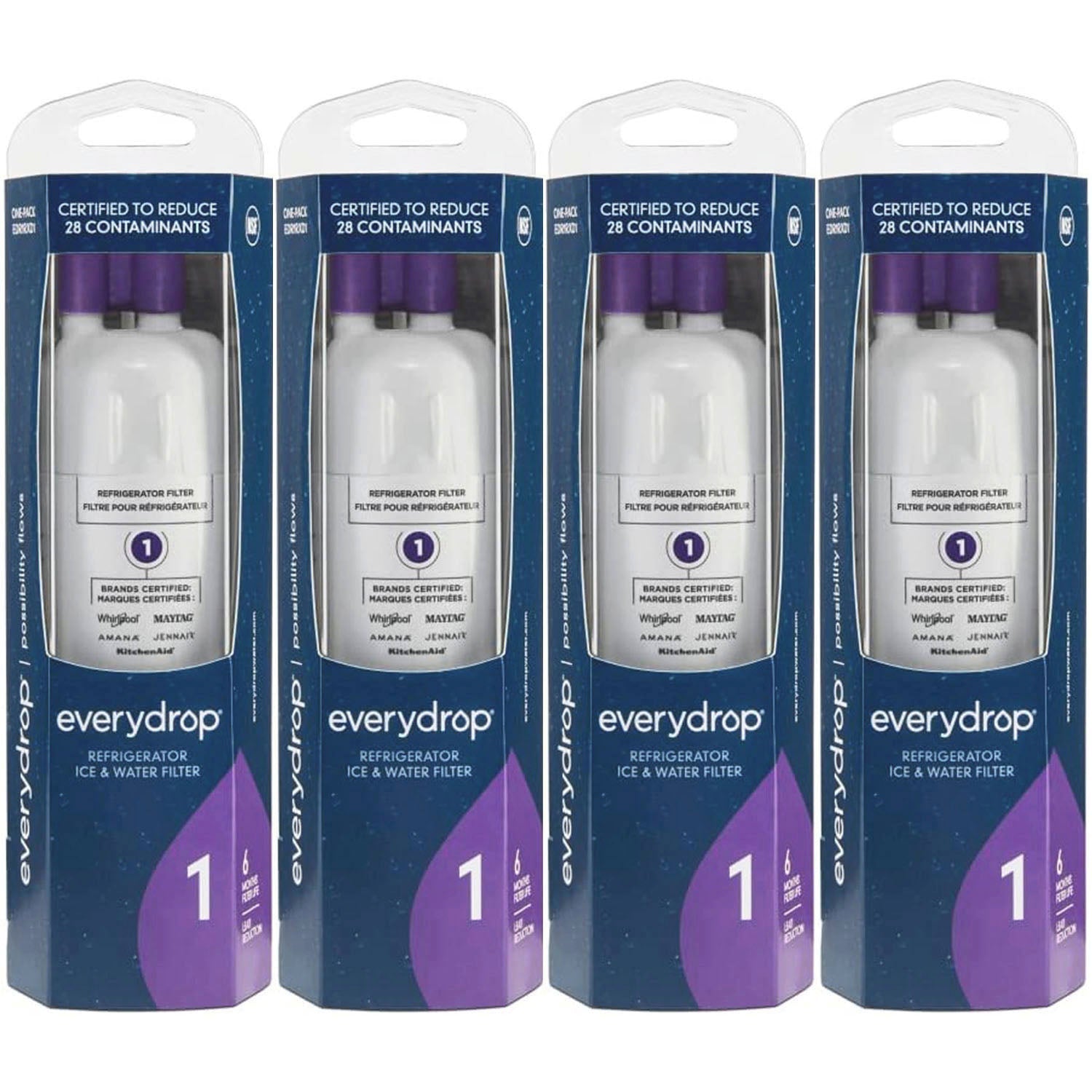 EDR1RXD1 Water Filter - Filter 1 - W10295370A Water Filter - 4 Packs