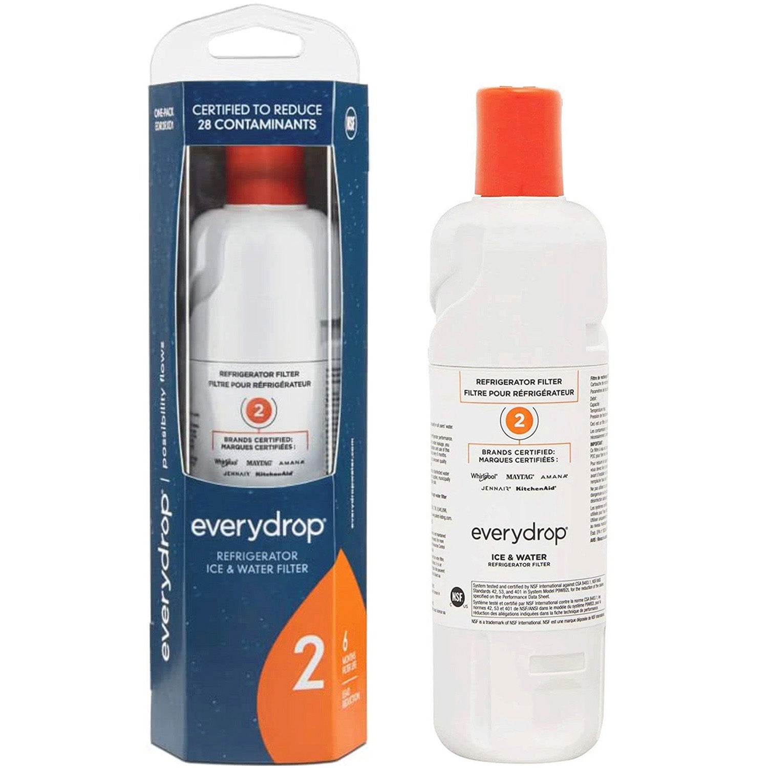 EDR2RXD1 Water Filter - Filter 2 - W10413645A Water Filter - 1 Pack