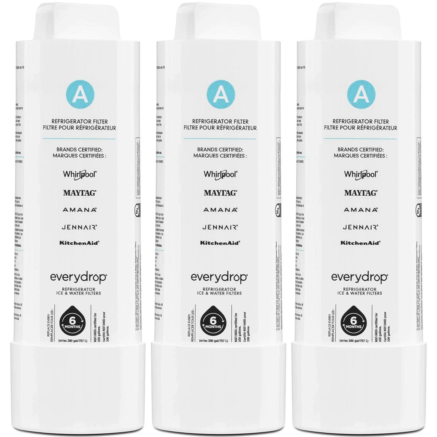 EDRARXD1 Water Filter - Filter A - W11569863 Water Filter - 3 Packs