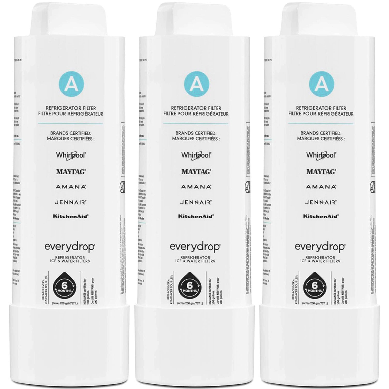 EDRARXD1 Water Filter - Filter A - W11569863 Water Filter - 3 Packs