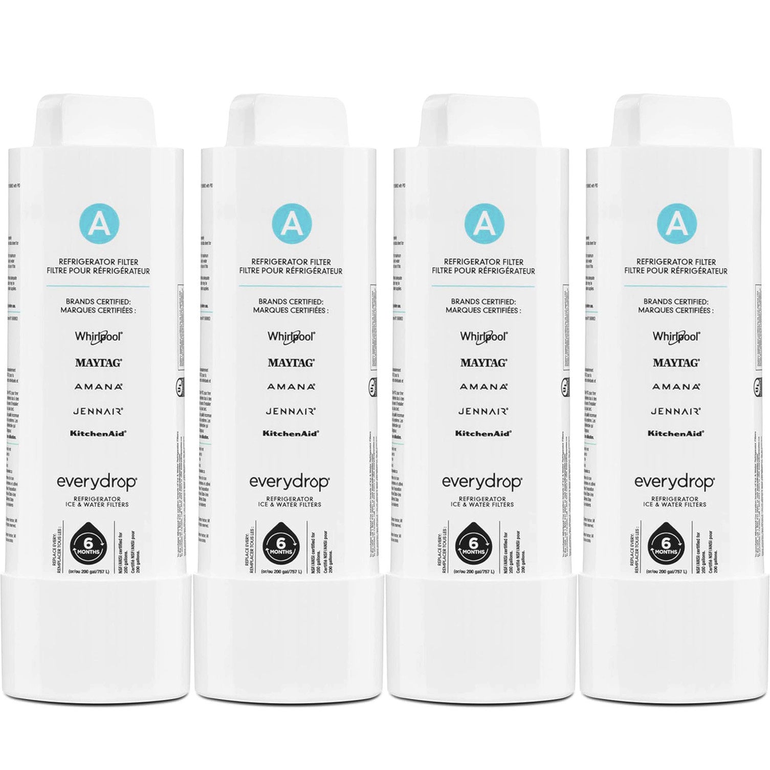 EDRARXD1 Water Filter - Filter A - W11569863 Water Filter - 4 Packs