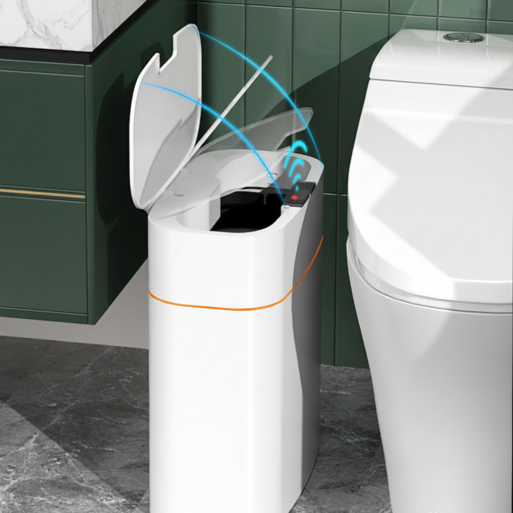 Smart Motion Sensor Trash Can with Lid for Kitchen & Bathroom