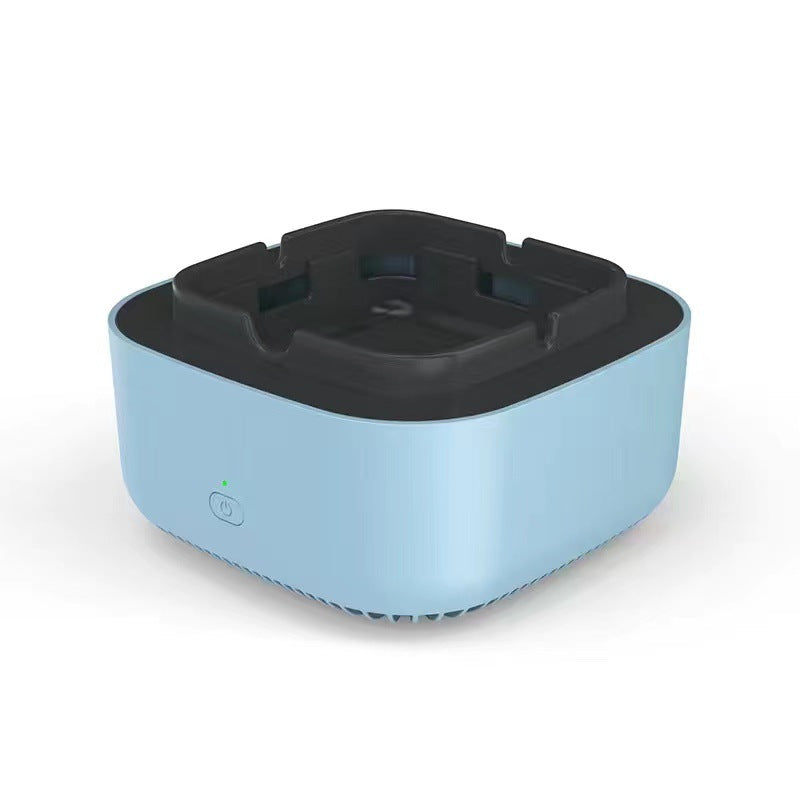 Smokeless air purifying ashtray with odor removal fan