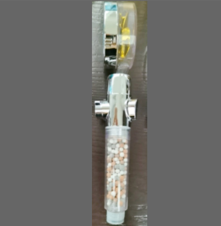 High pressure water saving shower head with turbo fan