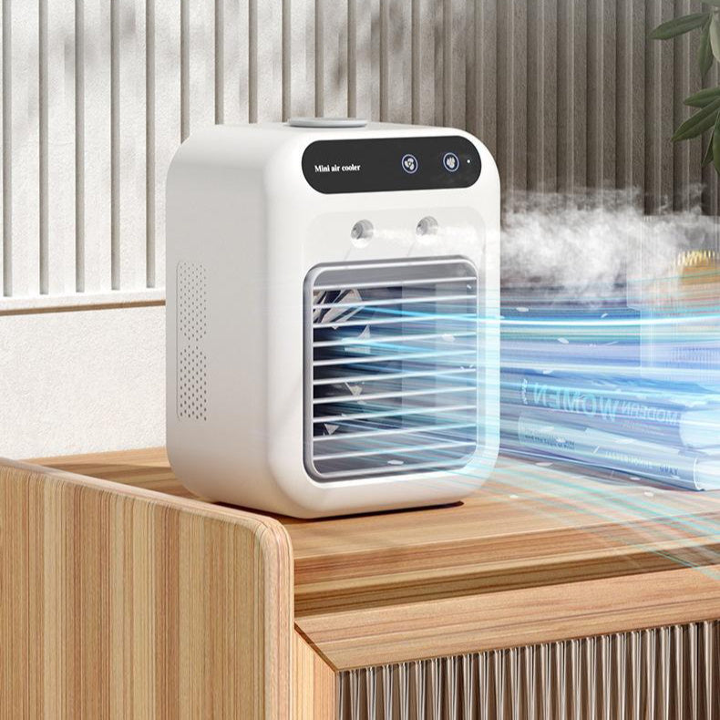 Portable USB air cooler fan with mist cooling technology